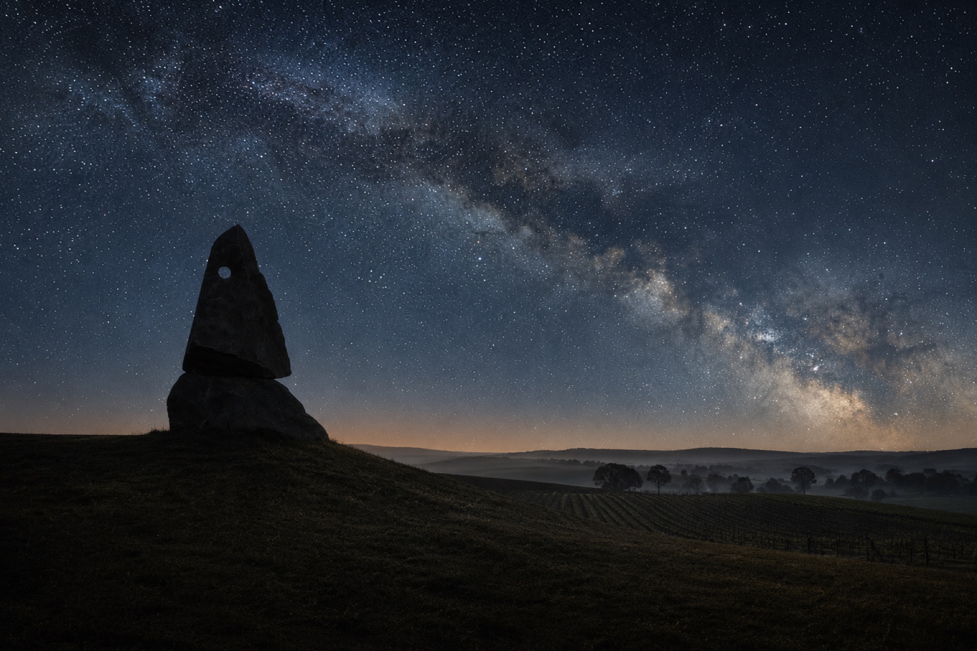 The estate under a night sky